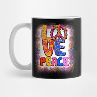 Love Peace Retro 60s & 70s Floral Hippie Peace Sign Mug